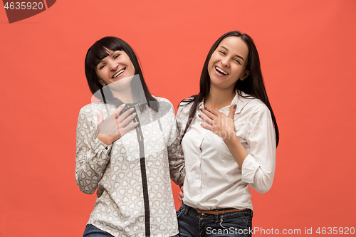 Image of A portrait of a happy mother and daughter