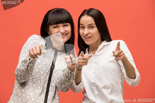 Image of A portrait of a happy mother and daughter