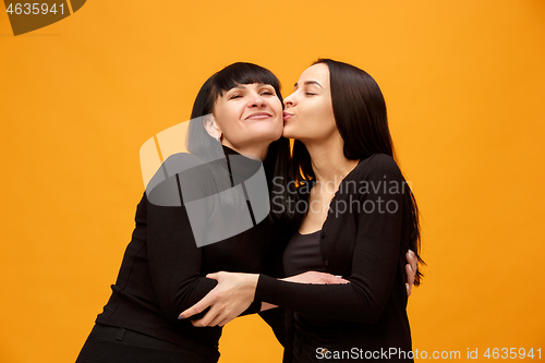 Image of A portrait of a happy mother and daughter