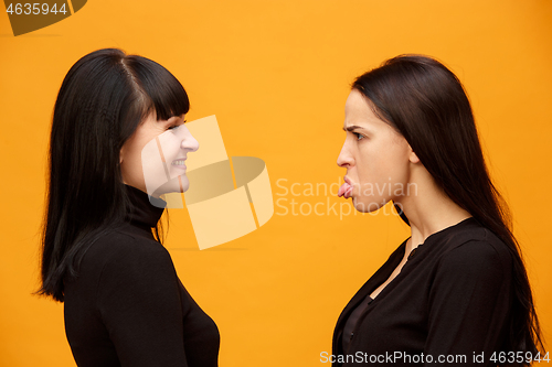 Image of A portrait of a happy mother and daughter