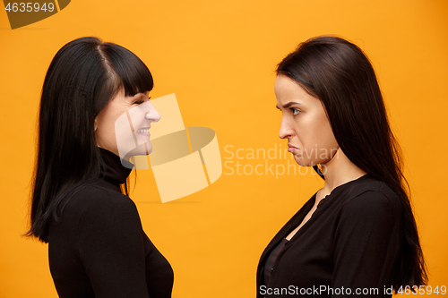 Image of A portrait of a happy mother and daughter