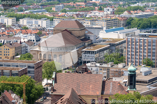 Image of an aerial view over Freiburg