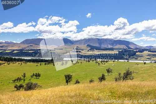 Image of Mountain Alps scenery in south New Zealand