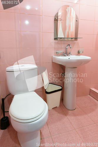 Image of Interior of a sanitary unit in a small apartment