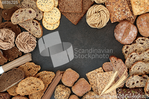 Image of High Fibre Health Food Background Border