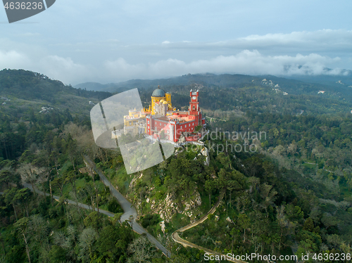 Image of Pena Palace at morning in Sintra