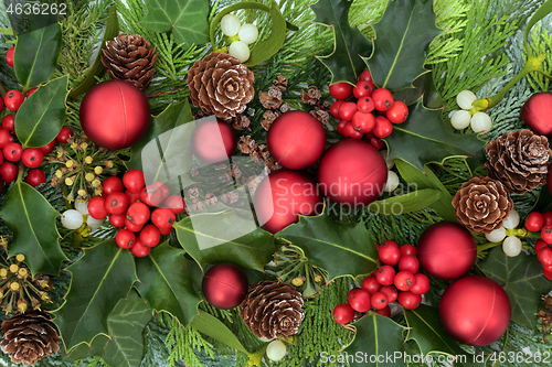 Image of Traditional Christmas Decorative Festive Background  