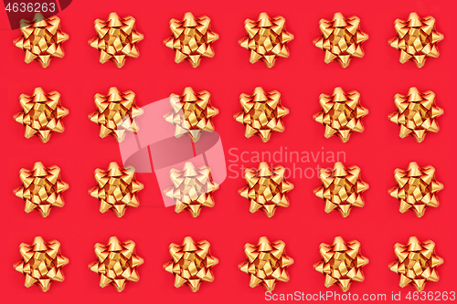 Image of Christmas Gold Ribbon Bows Composition 