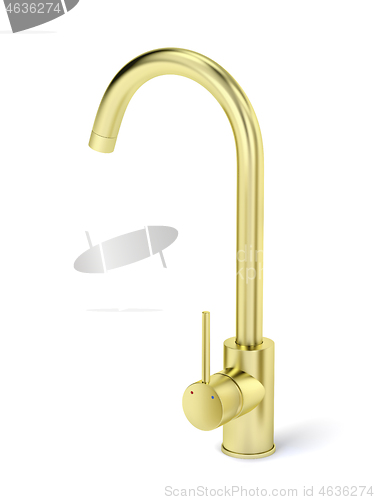 Image of Golden kitchen faucet