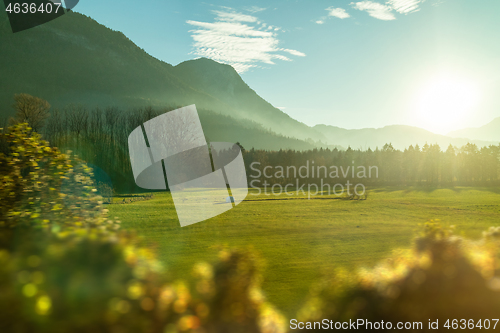 Image of Perfect sunny day with natural countryside landscape in Austria.