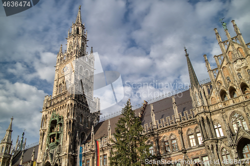 Image of Gothic style of old central house of The New Town Hall in Munich, Bavaria, Germany.