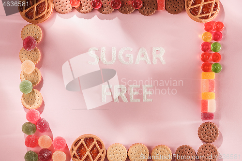 Image of Sugar free cakes. Diet food. Top view. Healthy concept.