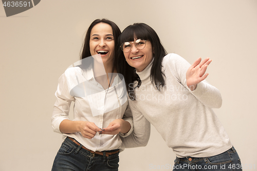 Image of A portrait of a happy mother and daughter