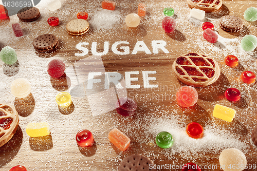 Image of Sugar free cakes. Diet food. Top view. Healthy concept.