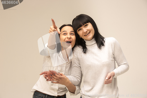 Image of A portrait of a happy mother and daughter