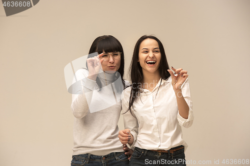 Image of A portrait of a happy mother and daughter