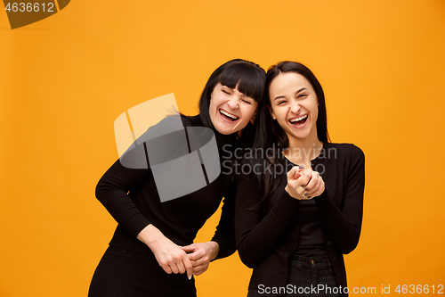 Image of A portrait of a happy mother and daughter