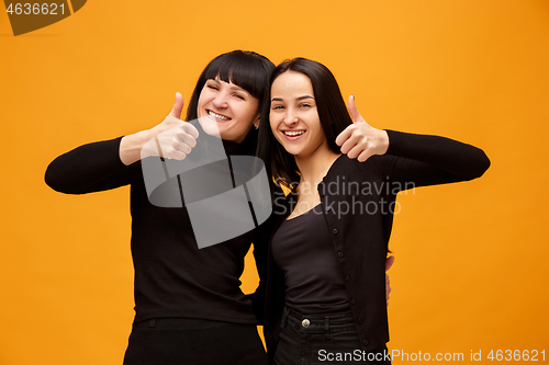 Image of A portrait of a happy mother and daughter