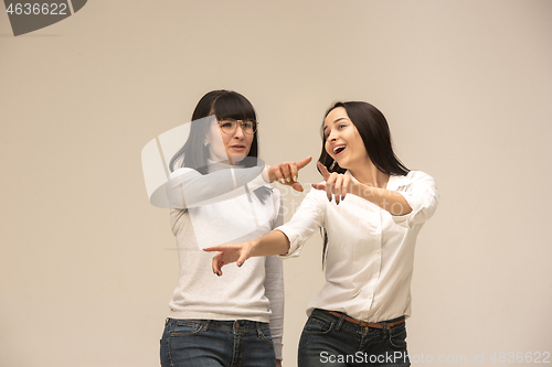 Image of A portrait of a happy mother and daughter