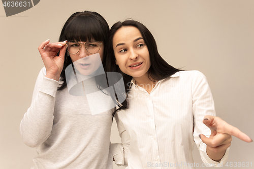 Image of A portrait of a happy mother and daughter