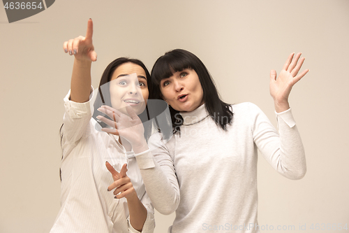 Image of A portrait of a happy mother and daughter