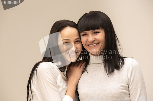 Image of A portrait of a happy mother and daughter