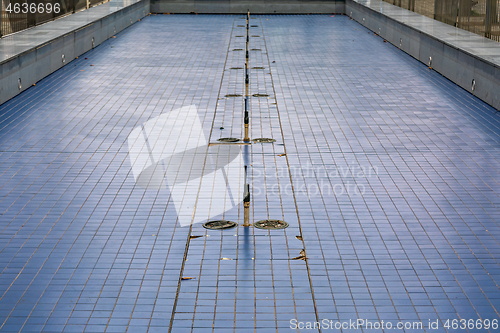 Image of Empty Blue Fountain