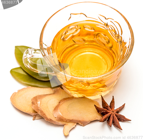 Image of Healthy Ginger Tea Represents Cup Spices And Refreshing 