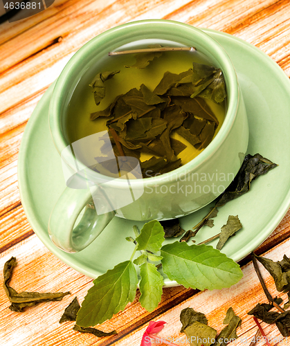 Image of Tea With Mint Shows Refreshments Outdoors And Drinks 