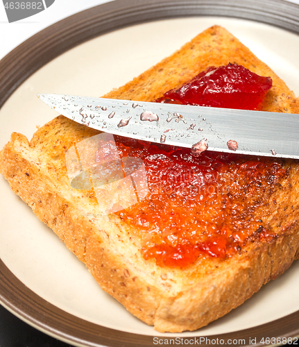 Image of Jam On Toast Shows Meal Time And Break 