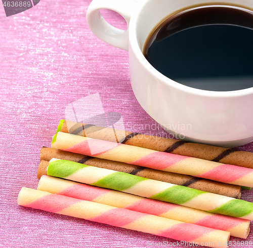 Image of Coffee Break Cookies Indicates Biscuit Delicious And Barista 