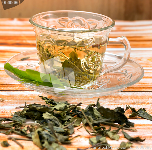 Image of Green Tea Drink Shows Refreshments Thirsty And Refresh