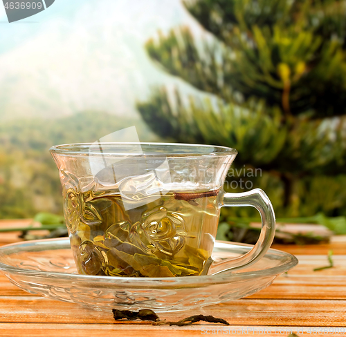 Image of Green Chinese Tea Indicates Thirsty Beverage And Healthy