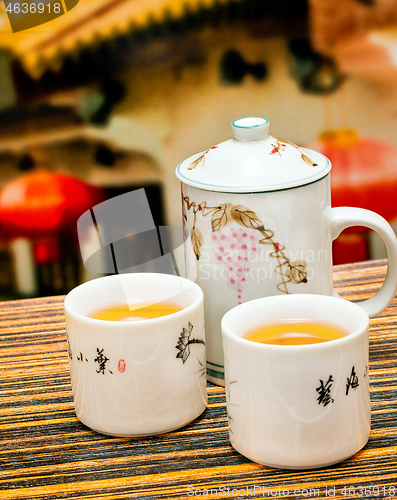 Image of Outdoor Tea Break Represents Restaurant Teacup And Beverage 