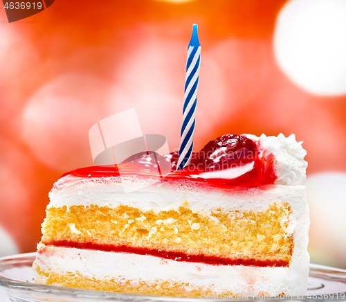 Image of Birthday Cream Cake Indicates Creamy Fruit And Birthdays 