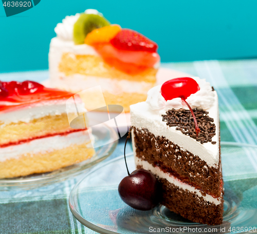 Image of Black Forest Gateau Indicates Chocolate Cake And Cafe 