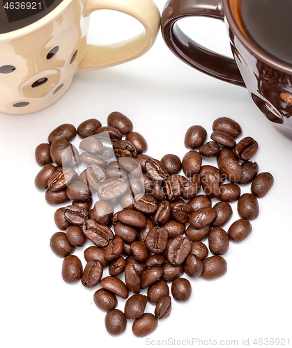 Image of Heart Coffee Beans Means Caffeine Brown And Cafeteria  