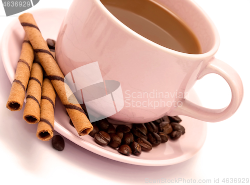 Image of Coffee Break Cookies Shows Wafer Biscuits And Barista 