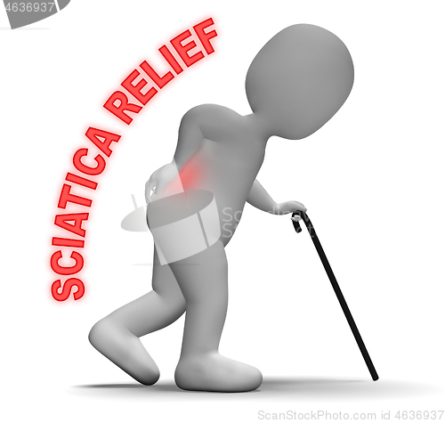 Image of Sciatica Relief Means Spinal Pain Easing 3d Rendering