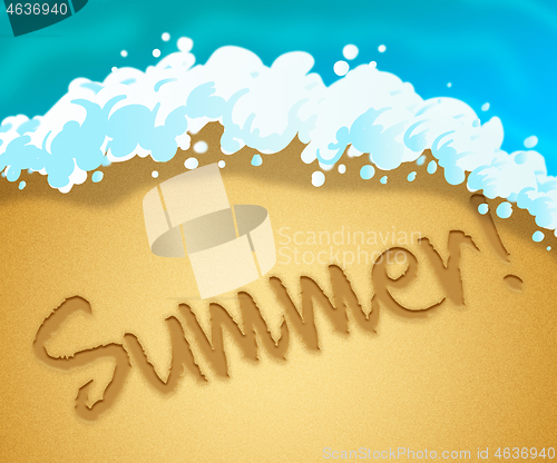 Image of Summer Beach Means Summertime Vacation 3d Illustration