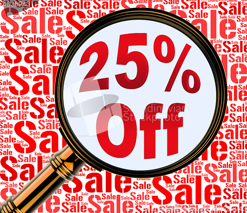 Image of Twenty Five Percent Off Shows 25% Discount 3d Rendering