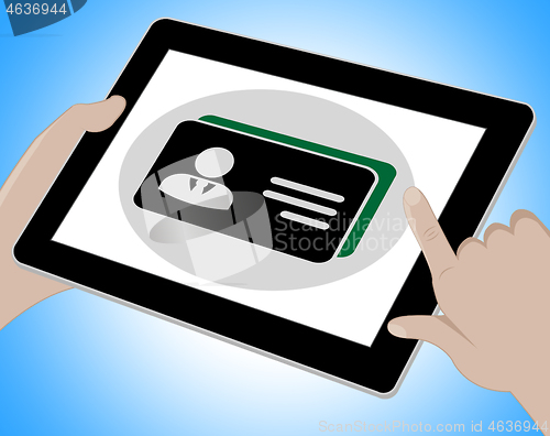 Image of Credit Card Tablet Represents Purchasing Online 3d Illustration