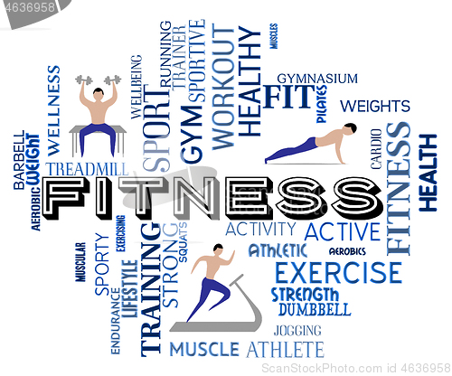 Image of Fitness Words Represents Work Out And Exercising