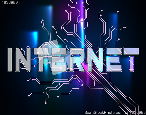 Image of Internet Word Means Online Connection And Website