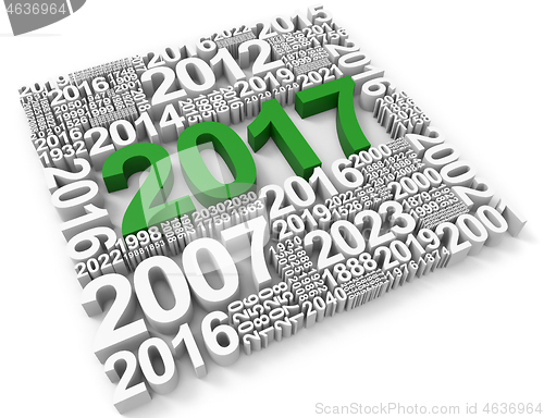 Image of Twenty Seventeen Means 2017 New Year 3d Rendering