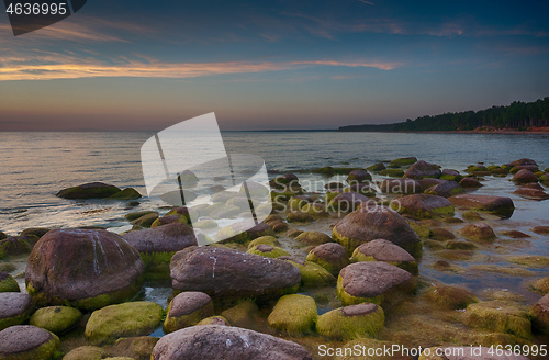 Image of Colorful sunset over Baltic sea
