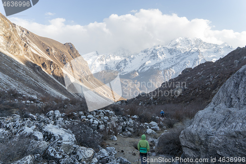 Image of Tourists himing in trek of Nepal