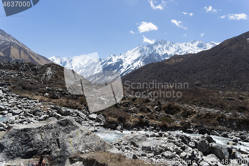 Image of Langtand valley trekking mountain in Nepal 