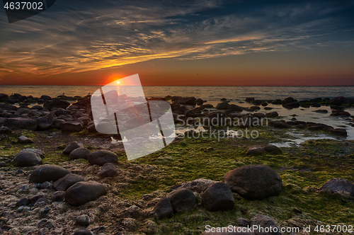 Image of Colorful sunset over Baltic sea