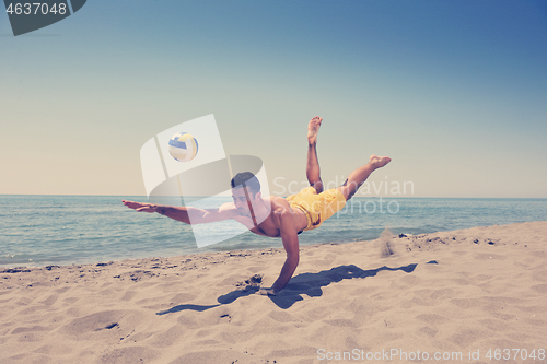 Image of male beach volleyball game player